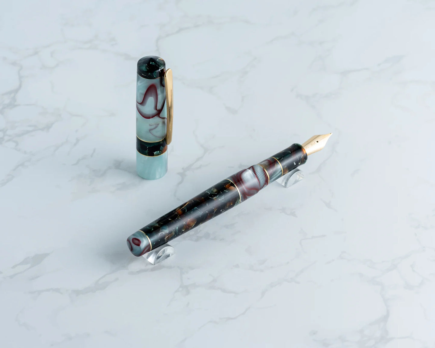 Rhys' Pieces Custom Fountain Pen - "Mint Pistachio Crunch" | Handmade Acrylic Fountain Pen