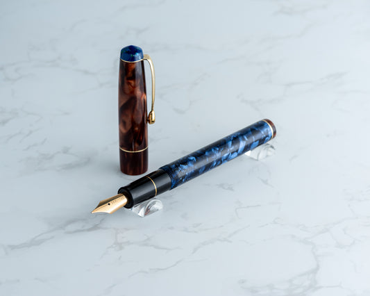 Rhys' Pieces Custom Fountain Pen - "Velvet Toffee Crush" | Handmade Fountain Pen w/ 1930s/40s Cellulose Acetate
