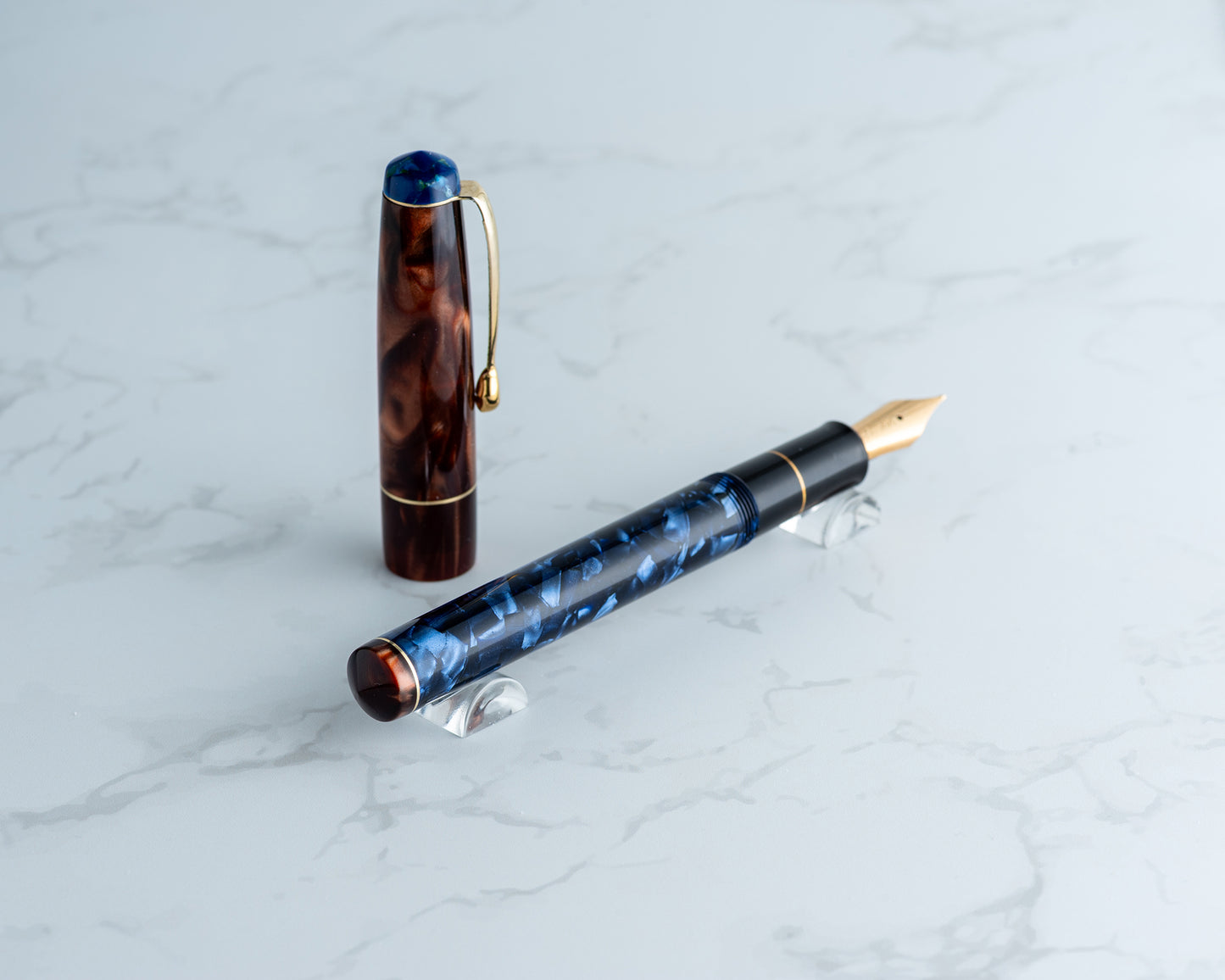 Rhys' Pieces Custom Fountain Pen - "Velvet Toffee Crush" | Handmade Fountain Pen w/ 1930s/40s Cellulose Acetate