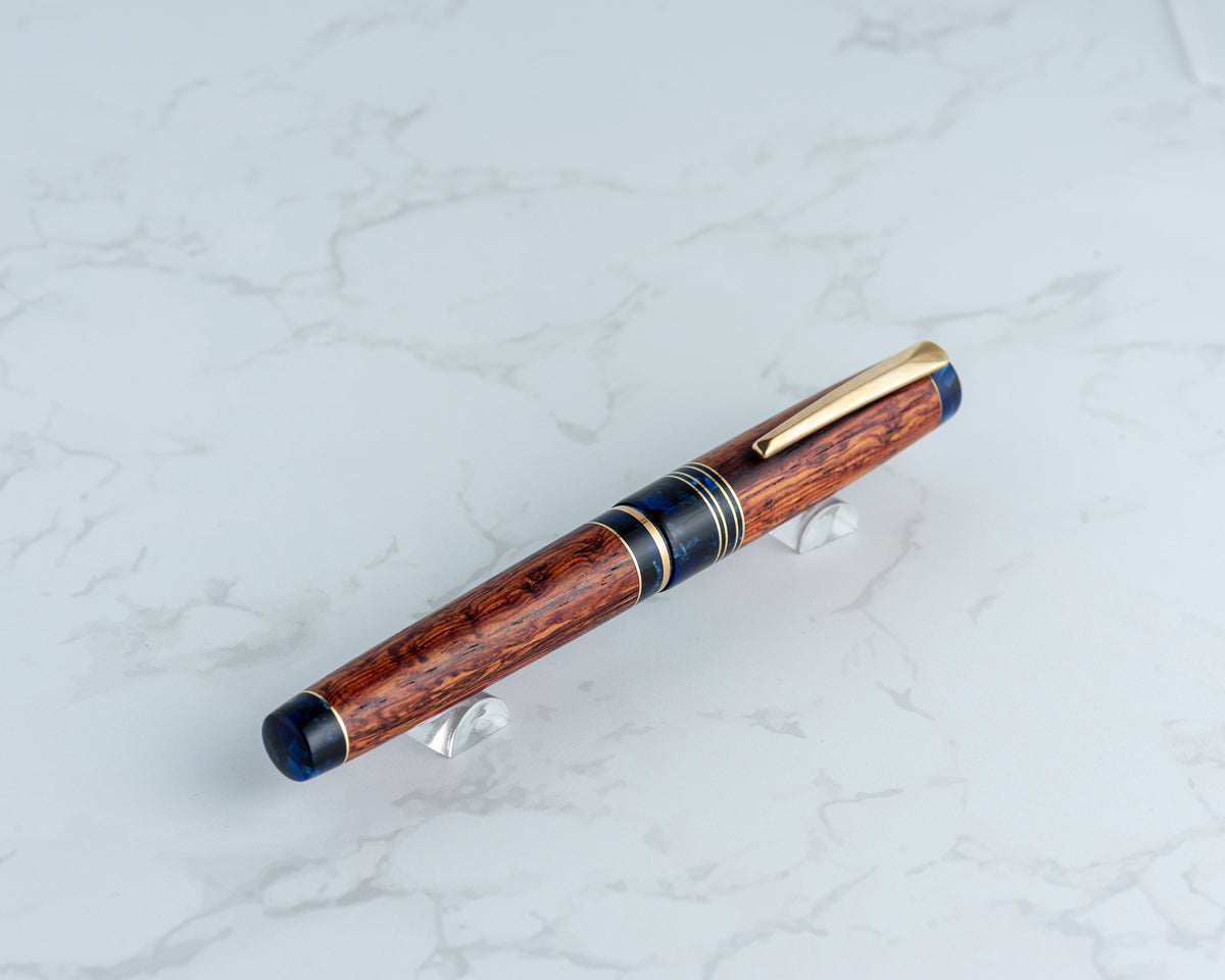 Rhys' Pieces Custom Fountain Pen - "Cerulean Rose" | Handmade Fountain Pen