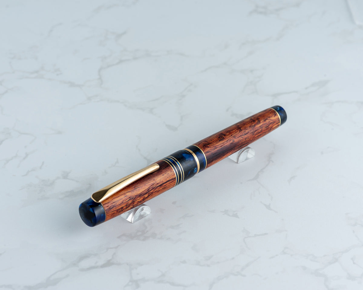 Rhys' Pieces Custom Fountain Pen - "Cerulean Rose" | Handmade Fountain Pen