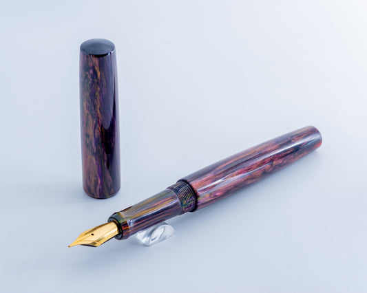 Rhys' Pieces Primary Piece Custom Fountain Pen - "Purple Inferno"