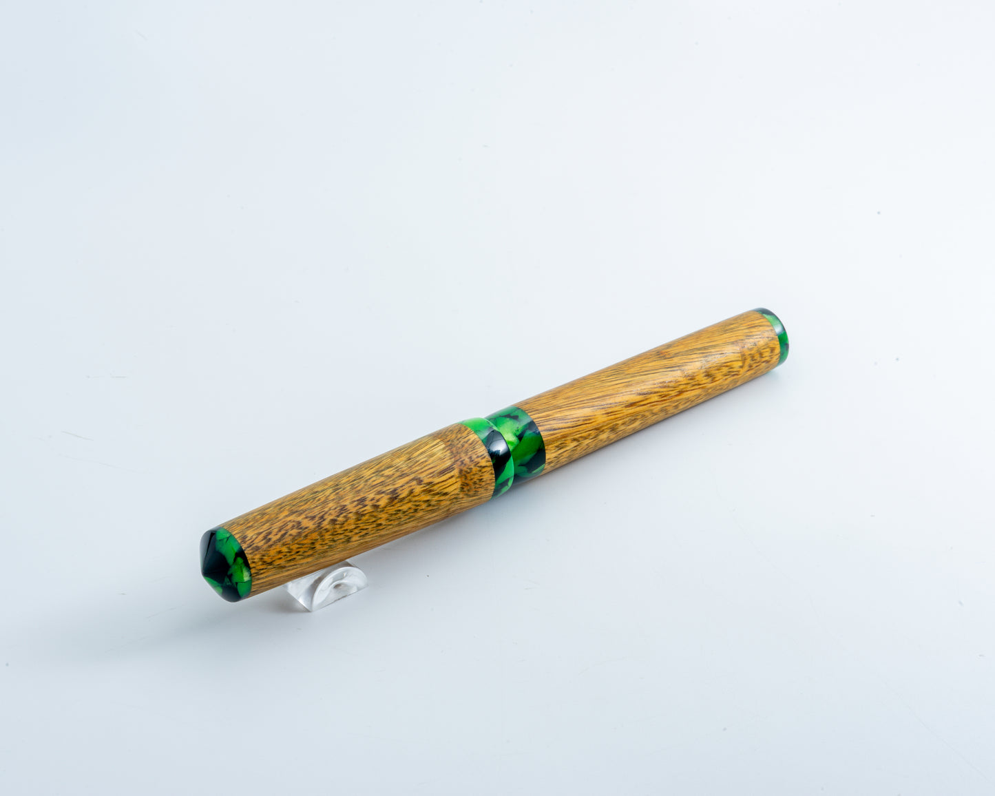Rhys' Pieces Custom Fountain Pen - "Rain Forest" Lignum Vitae & Acrylic