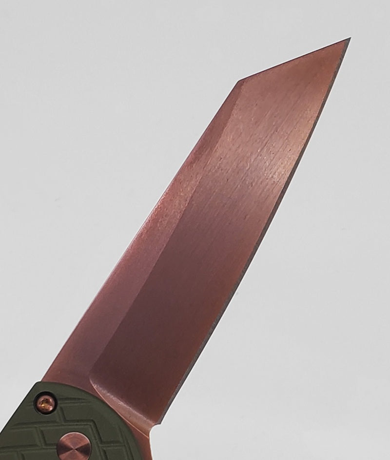 Protech Malibu Green Tread Handle w/ Copper Rose PVD Magnacut Blade Blade Show West 2026 Exclusive #Prototype