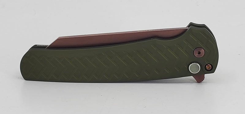 Protech Malibu Green Tread Handle w/ Copper Rose PVD Magnacut Blade Blade Show West 2026 Exclusive #Prototype