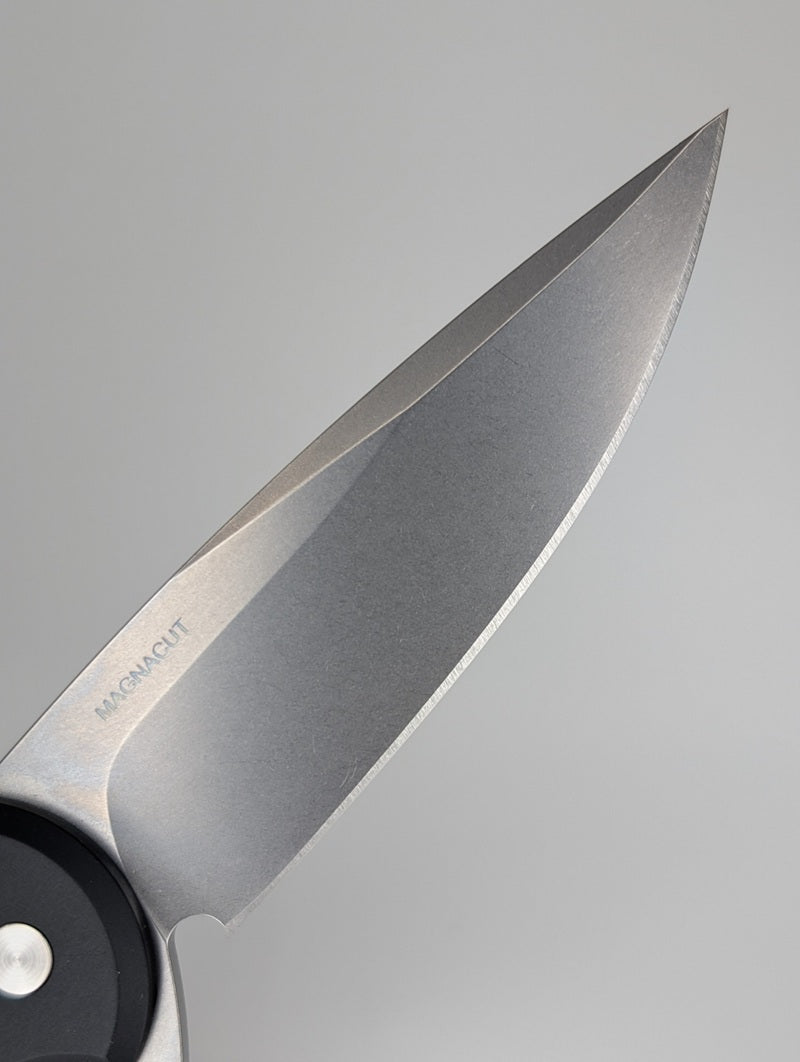 Protech Cambria 2 Maple Burl Magnacut Buttonlock Folding Knife Blade Show West 2025