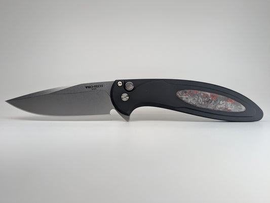 Protech Cambria 2 TechnoCarbo Red / Pearl Buttonlock Folding Knife
