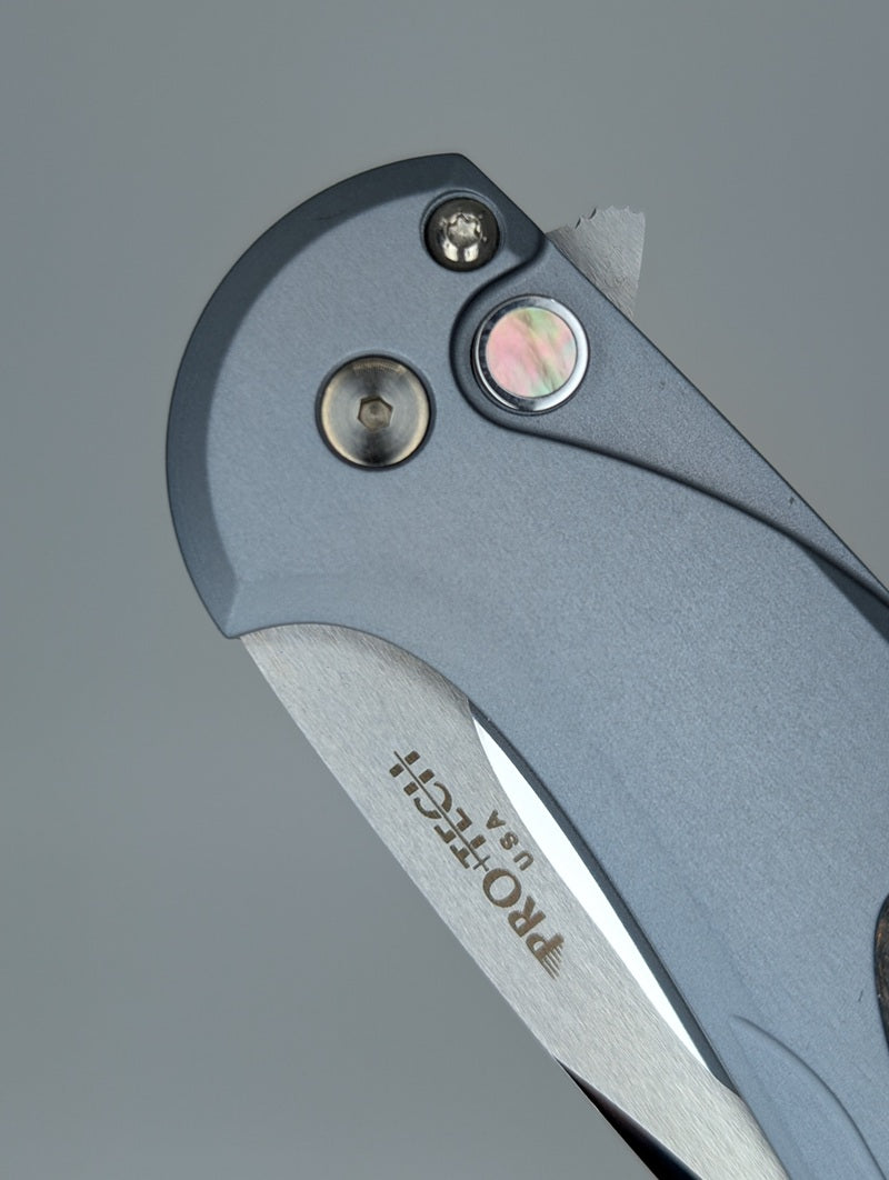Protech Cambria Custom 4 Button Lock TechnoCarbo Copper Inlay Mike Irie Compound Grind #58/80