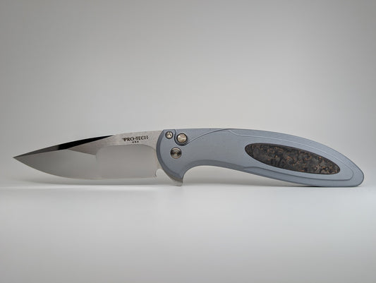 Protech Cambria Custom 4 Button Lock TechnoCarbo Copper Inlay Mike Irie Compound Grind #58/80