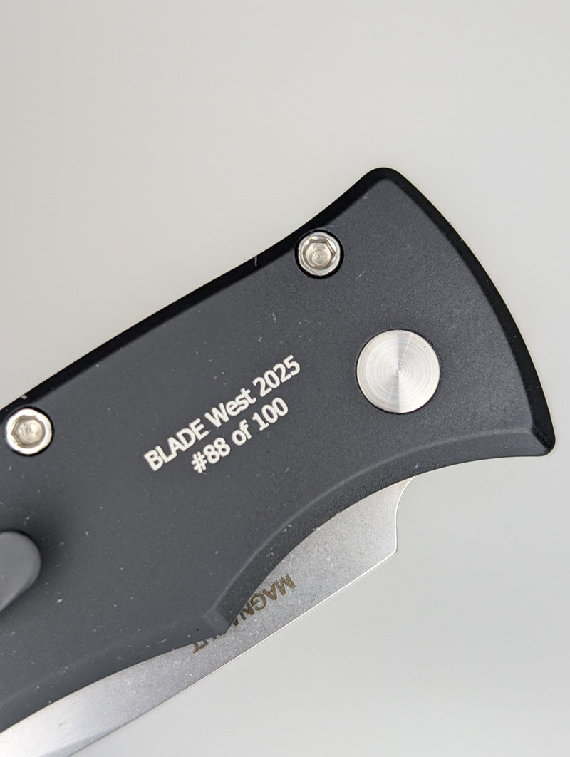 Protech Duke 2 Pearl Button Magnacut Auto Folding Knife Blade Show West 2025