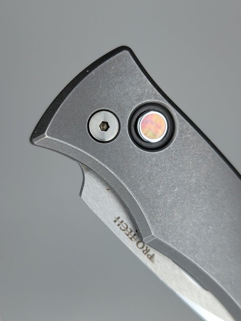 Protech Duke 2 Auto Custom 2025 Blade Atlanta 2 tone Mike Irie Compound Ground polished blade