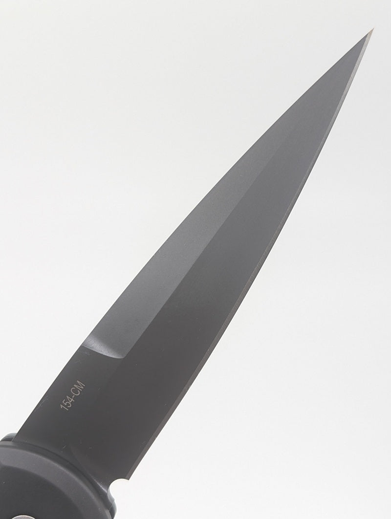 Protech Godfather Black Aluminum TechnoCarbo CF Inlay DLC 154-CM Auto Folding Knife