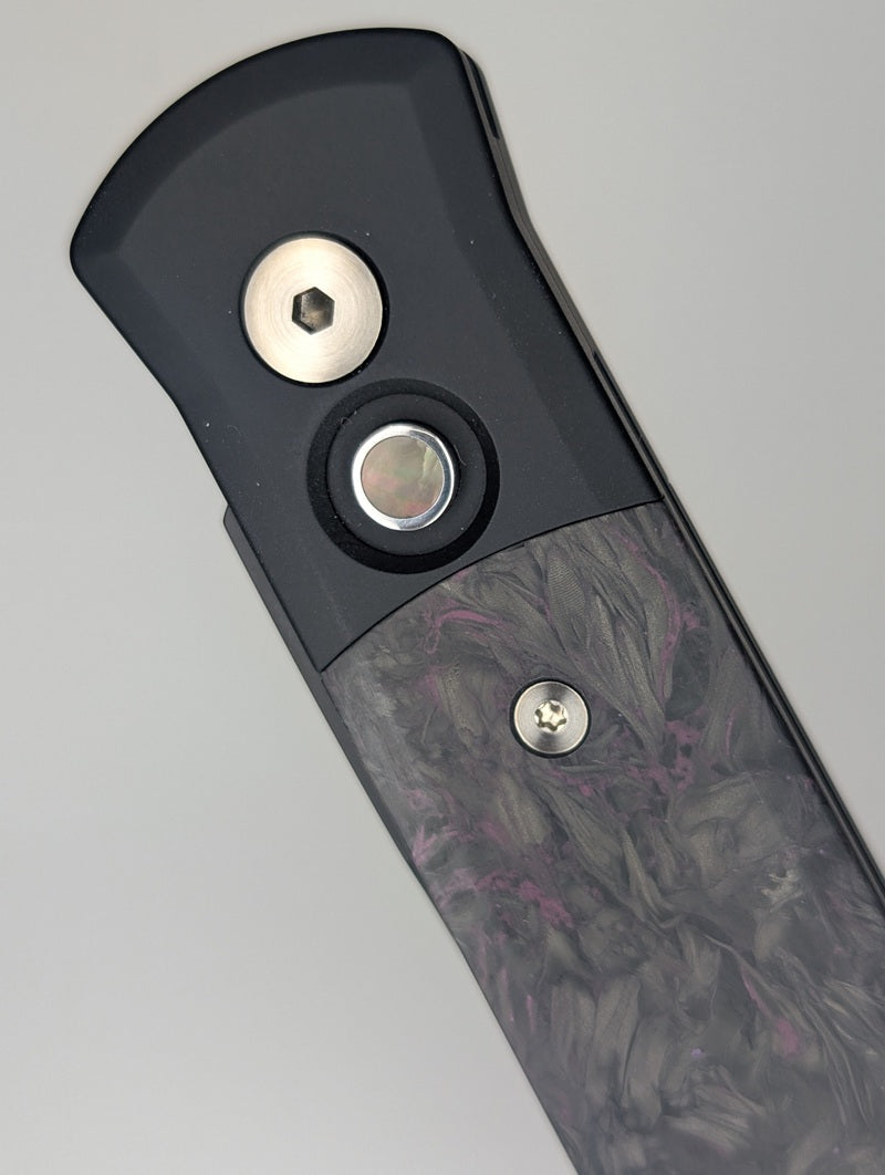 *Consignment* Protech Godson Fat Carbon Dark Matter Purple Auto Folding Knife