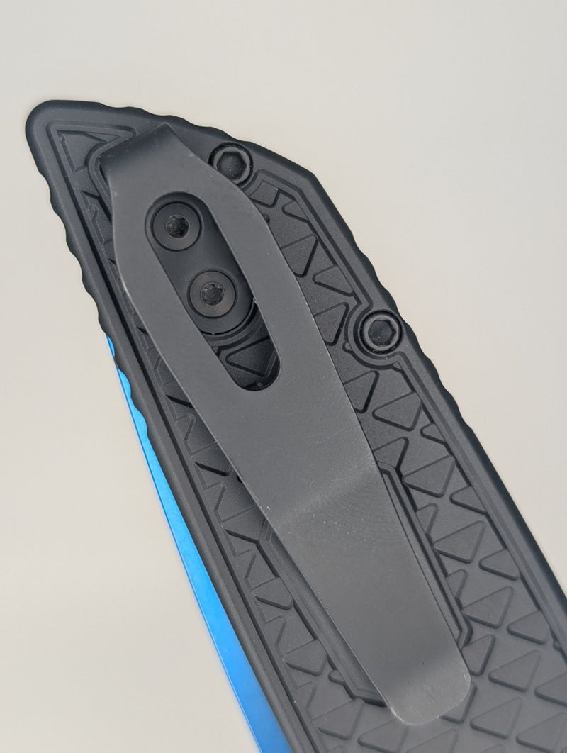 *Consignment* Protech Integrity Relic Sapphire Blue Button Lock Folding Knife