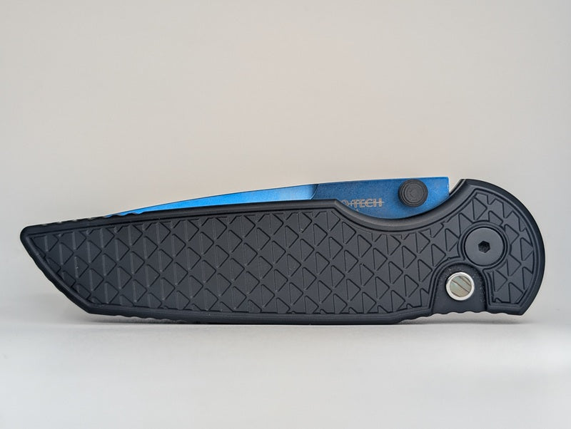 *Consignment* Protech Integrity Relic Sapphire Blue Button Lock Folding Knife