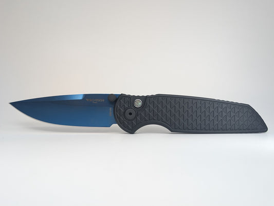 *Consignment* Protech Integrity Relic Sapphire Blue Button Lock Folding Knife