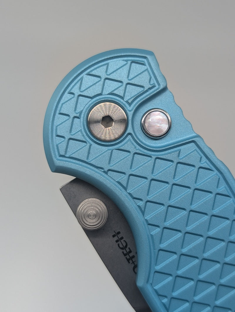 Protech Integrity Tiffany Blue Relic Button Lock Folding Knife Blade Show West 2026 Exclusive