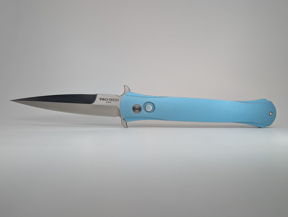 *Consignment* Protech Large Don Rough Turquoise Auto Folding Knife