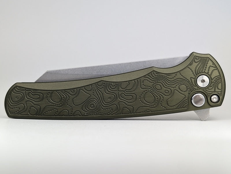 *Consignment* Protech Malibu Green Topo Buttonlock Folding Knife