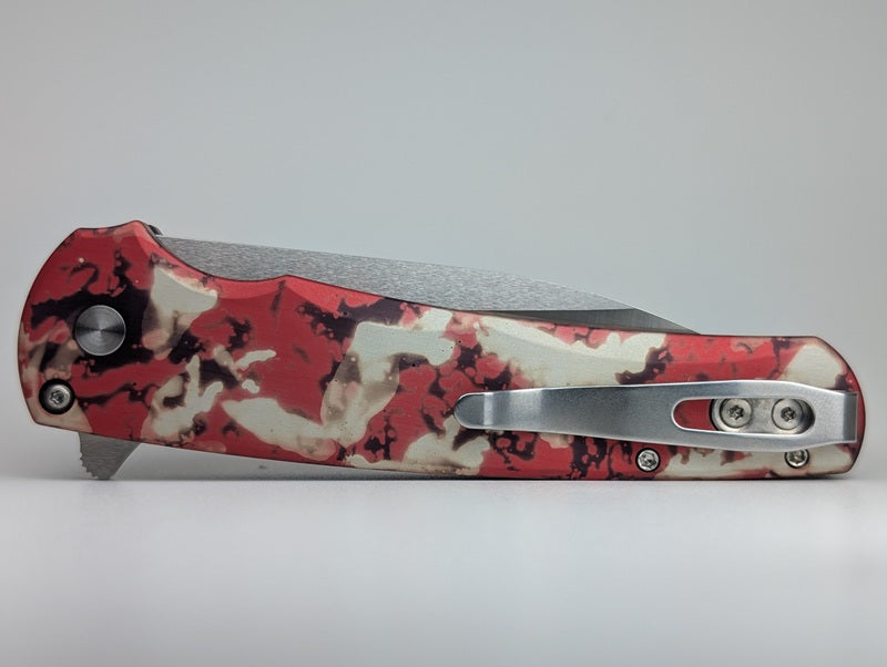 Protech Malibu "Crimson Tiger Camo" Magnacut Wharncliffe Buttonlock Folding Knife