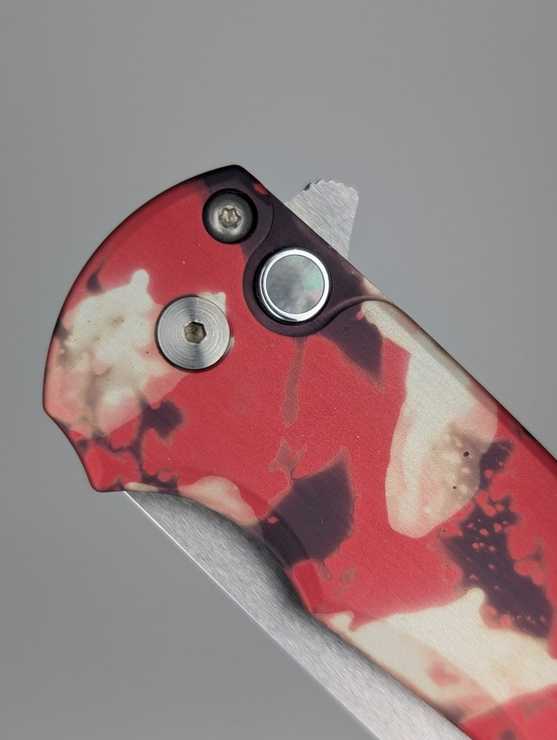 Protech Malibu "Crimson Tiger Camo" Magnacut Wharncliffe Buttonlock Folding Knife