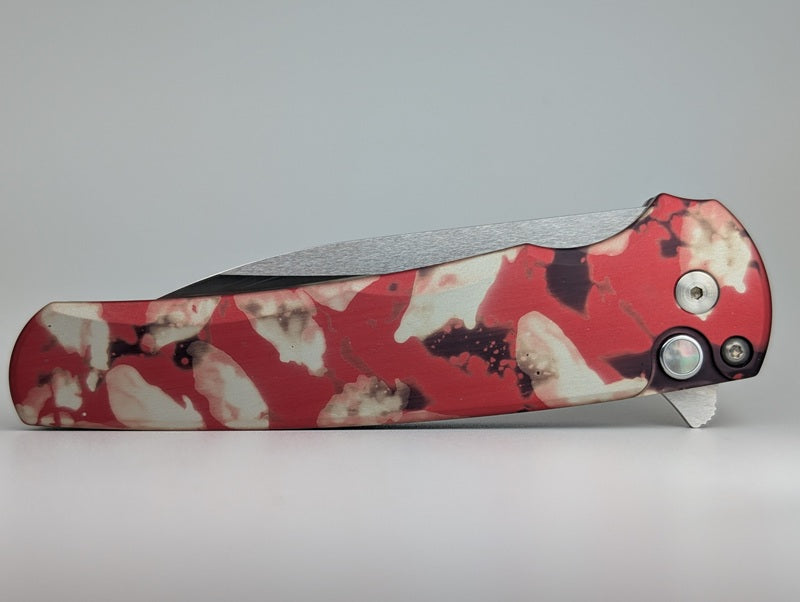 Protech Malibu "Crimson Tiger Camo" Magnacut Wharncliffe Buttonlock Folding Knife