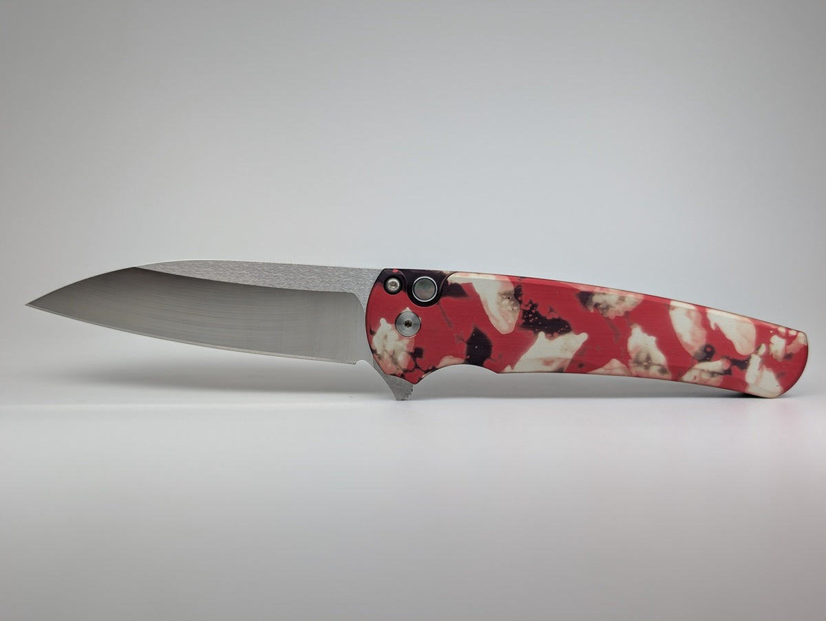 Protech Malibu "Crimson Tiger Camo" Magnacut Wharncliffe Buttonlock Folding Knife