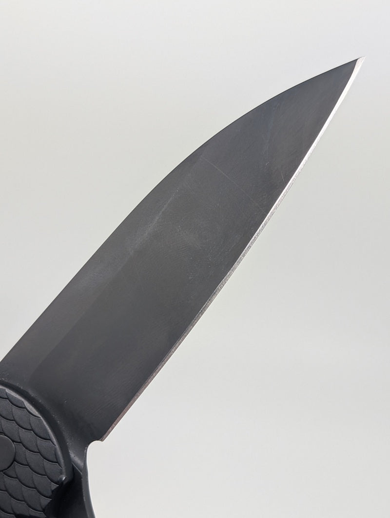 *Consignment* Protech Malibu Black Dragonscale DLC Magnacut Button Lock Folding Knife
