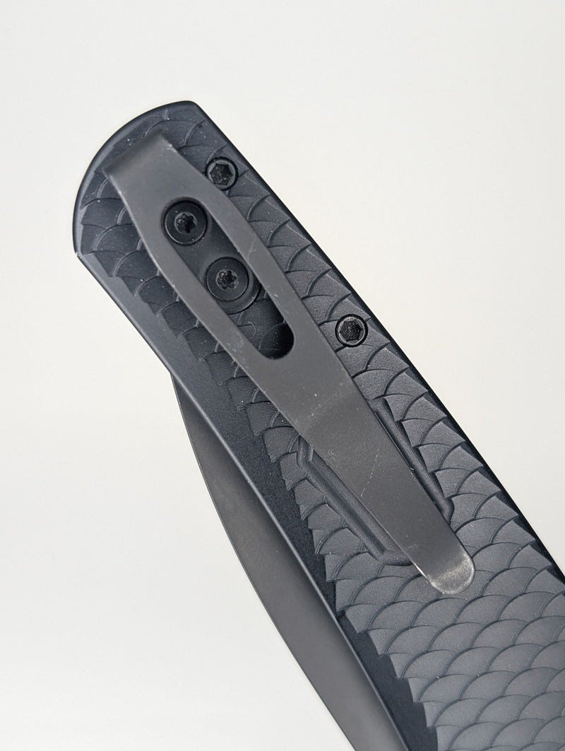 *Consignment* Protech Malibu Black Dragonscale DLC Magnacut Button Lock Folding Knife