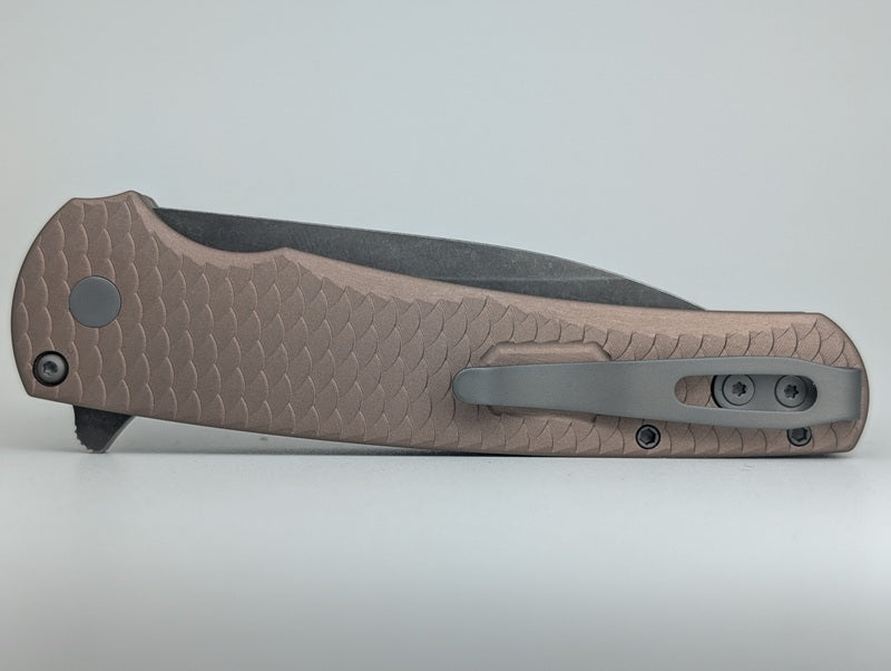 Protech Malibu FDE Dragon Scale Magnacut Pearl Buttonlock Folding Knife