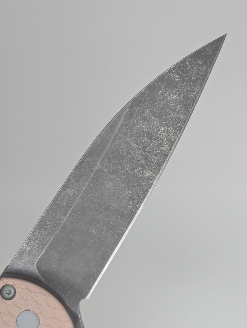 Protech Malibu FDE Dragon Scale Magnacut Pearl Buttonlock Folding Knife