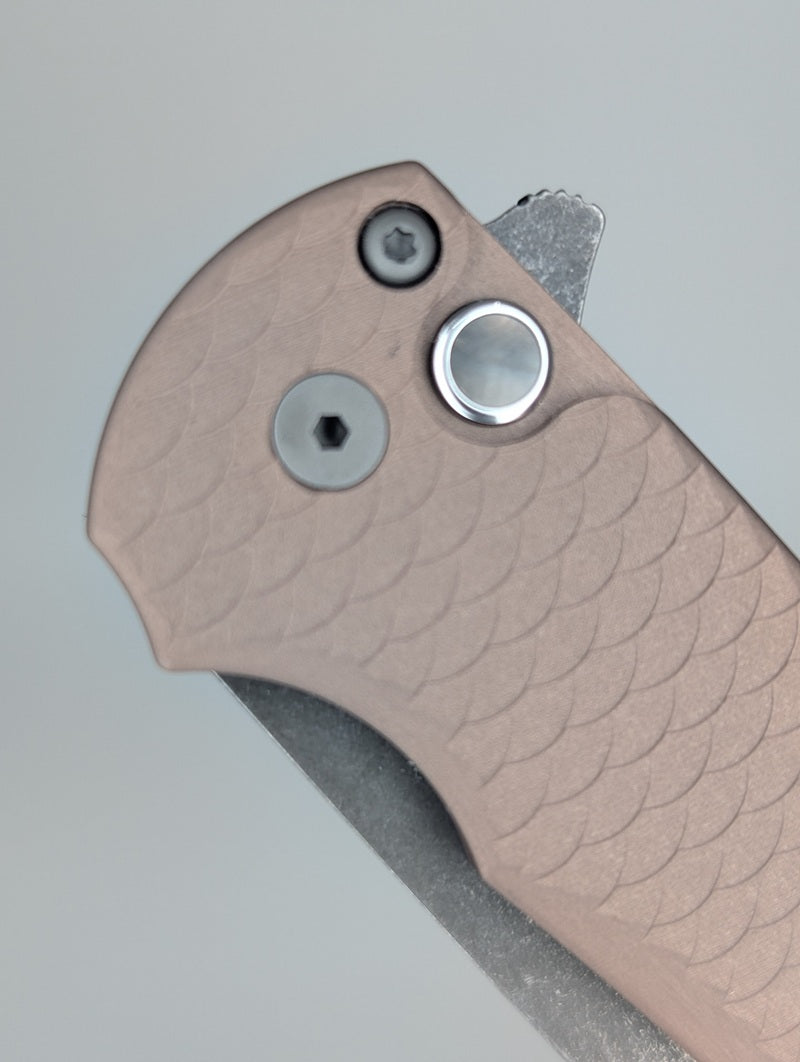 Protech Malibu FDE Dragon Scale Magnacut Pearl Buttonlock Folding Knife