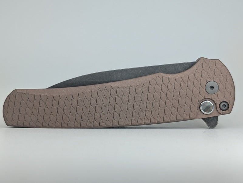 Protech Malibu FDE Dragon Scale Magnacut Pearl Buttonlock Folding Knife