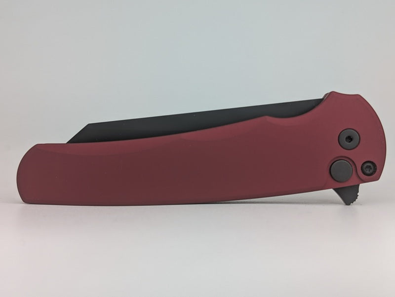 Protech Malibu Flipper Red DLC Magnacut Button Lock Folding Knife