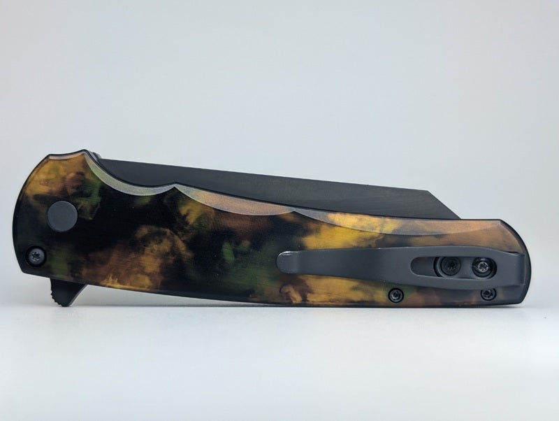 *Consignment* Protech Malibu Woodland Camo REC Exclusive Button Lock Folding Knife