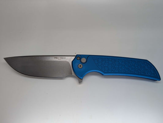 Protech Mordax Blue Gridlock Buttonlock Folding Knife