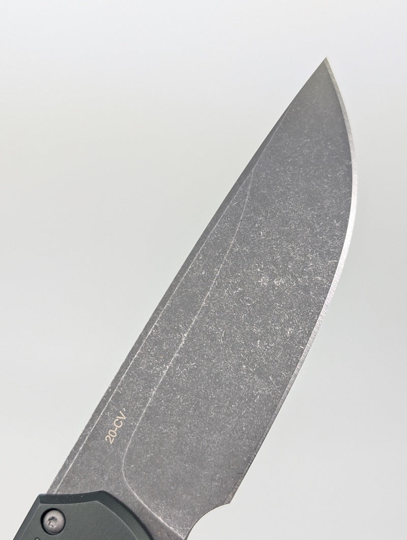 Protech Mordax Green Nexus Acid Wash 20CV Button Lock Folding Knife