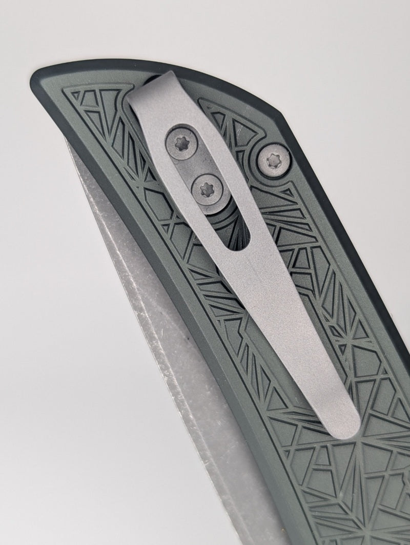 Protech Mordax Green Nexus Acid Wash 20CV Button Lock Folding Knife