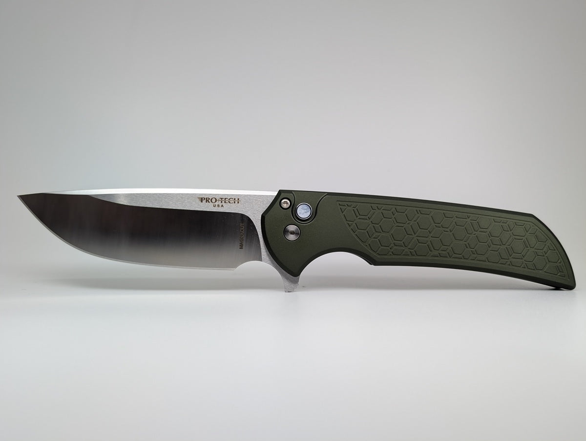 Protech Mordax Green Magnacut Pearl Buttonlock Folding Knife 39 of 80 Blade Show West 2025