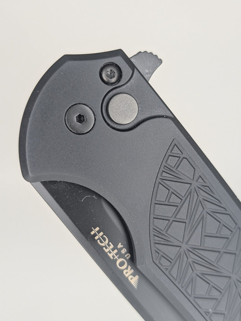 Protech Mordax Black Nexus DLC Magnacut Buttonlock Folding Knife