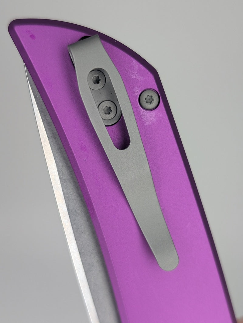 Protech Mordax Purple Stonewash Magnacut Button Lock Folding Knife