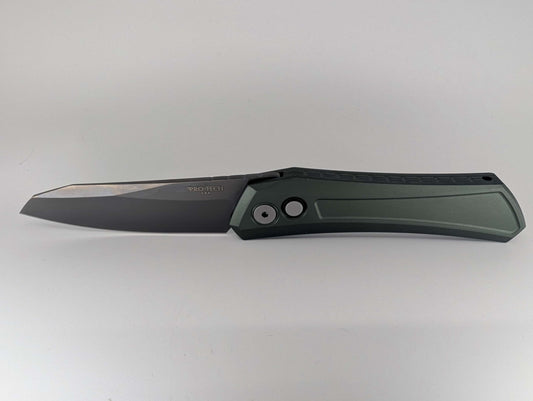 Protech Oligarch Green w/ Grey DLC Magnacut Blade Auto Folding Knife