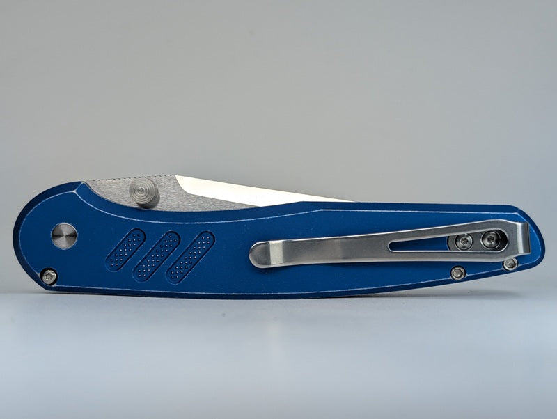 *Consignment* Protech x Peace Neighbor "Avalon" Blue Battleworn Magnacut Button Lock Folding Knife 2026 Exclusive