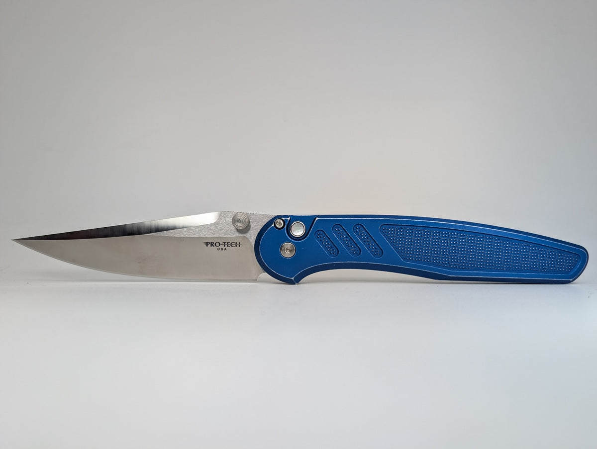 *Consignment* Protech x Peace Neighbor "Avalon" Blue Battleworn Magnacut Button Lock Folding Knife 2026 Exclusive