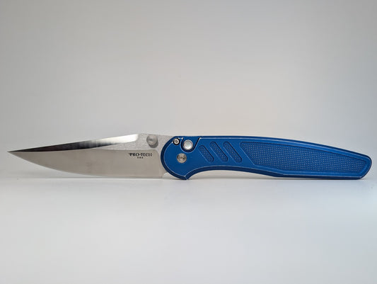 *Consignment* Protech x Peace Neighbor "Avalon" Blue Battleworn Magnacut Button Lock Folding Knife 2026 Exclusive