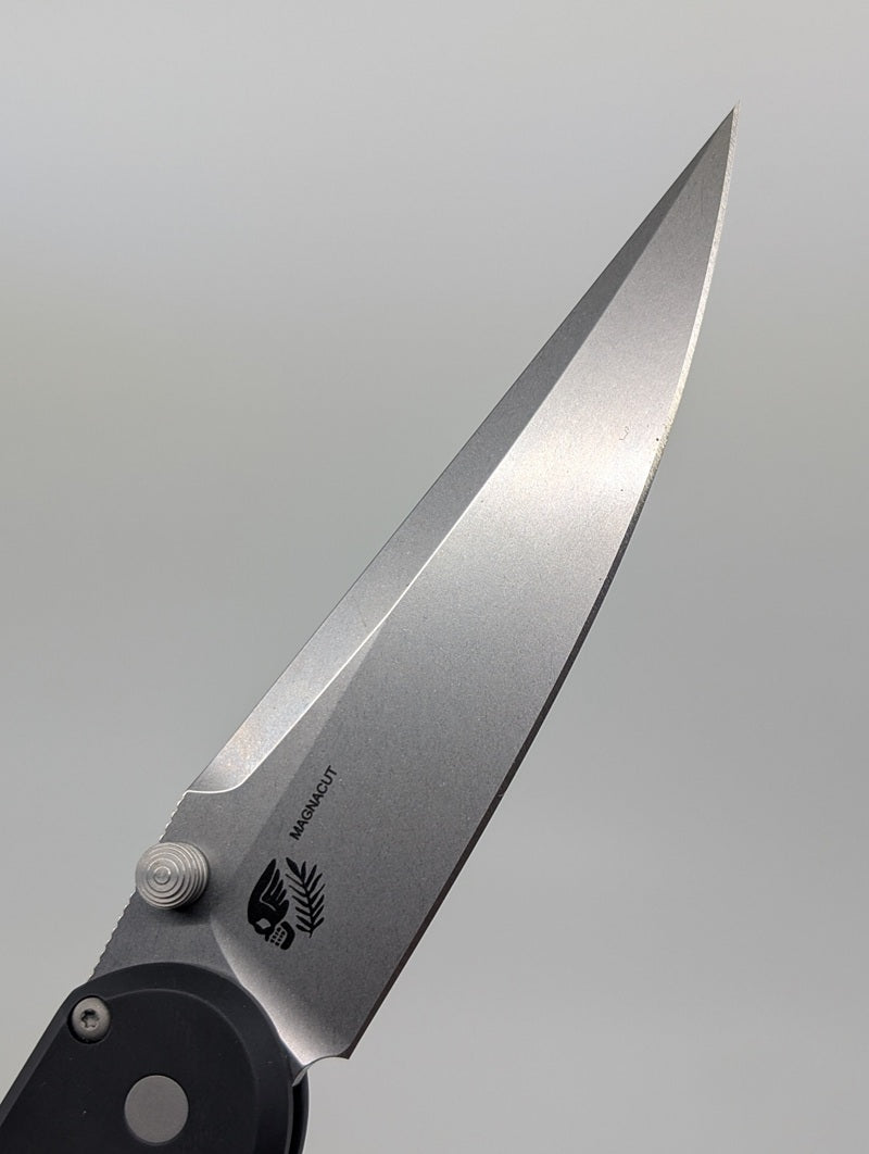 Protech x Peace Neighbor Avalon Black Thumbstud Buttonlock Folding Knife