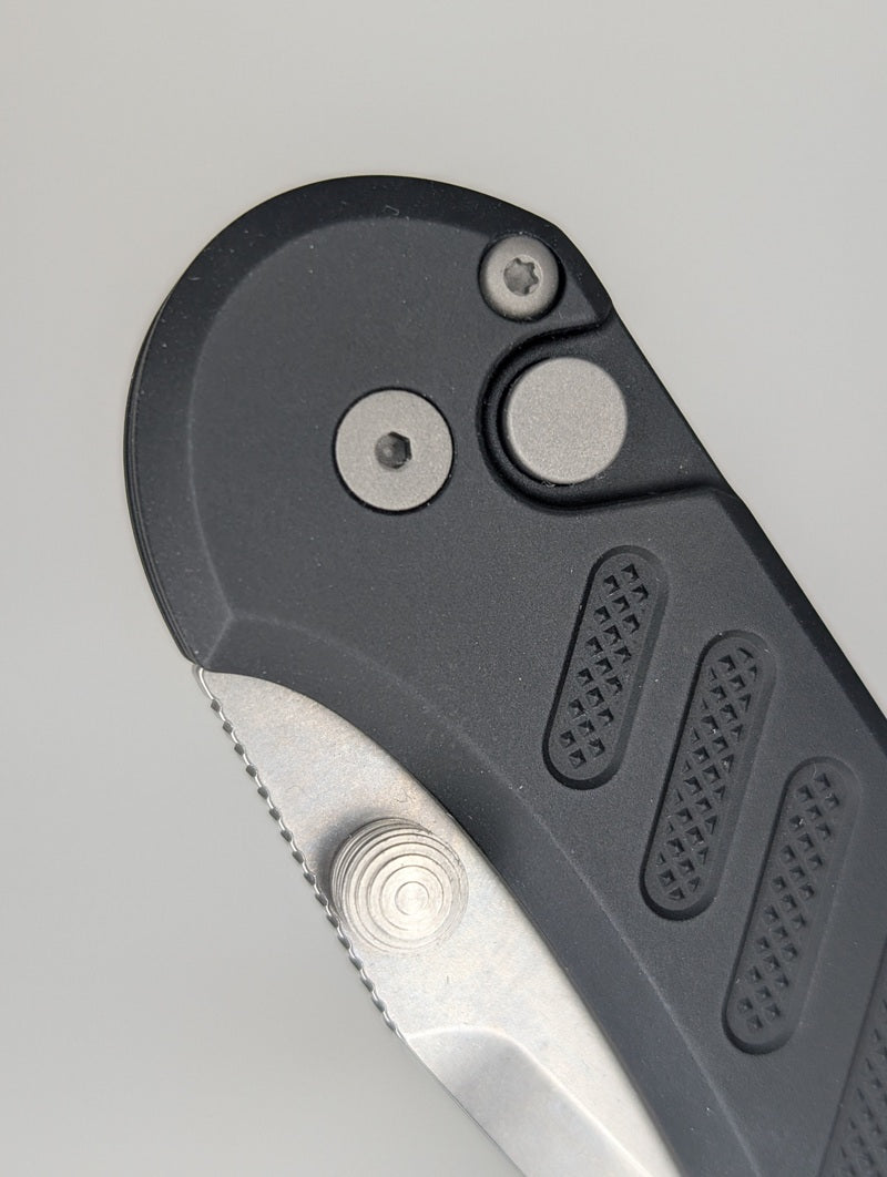 Protech x Peace Neighbor Avalon Black Thumbstud Buttonlock Folding Knife