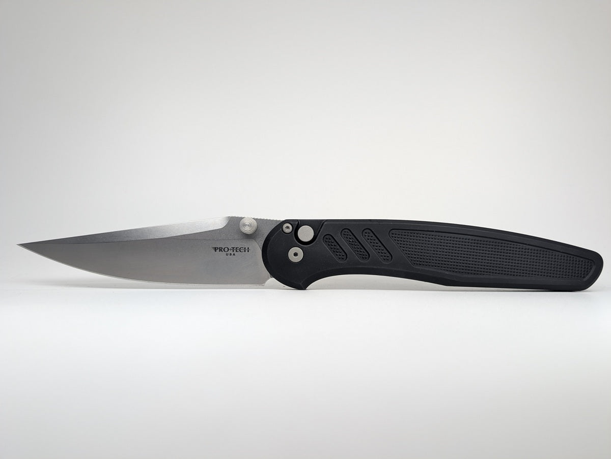 Protech x Peace Neighbor Avalon Black Thumbstud Buttonlock Folding Knife