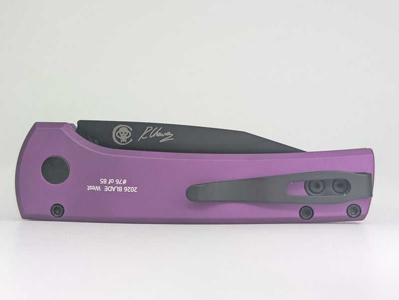 Protech x Ramon Chaves "Scapegoat" Purple DLC MagnaMax Auto Folding Knife Blade Show West 2026 Exlusive