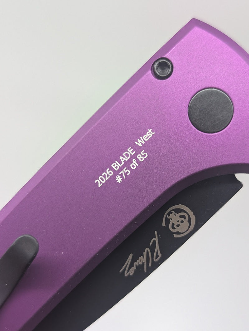 Protech x Ramon Chaves "Scapegoat" Purple DLC MagnaMax Auto Folding Knife Blade Show West 2026 Exlusive